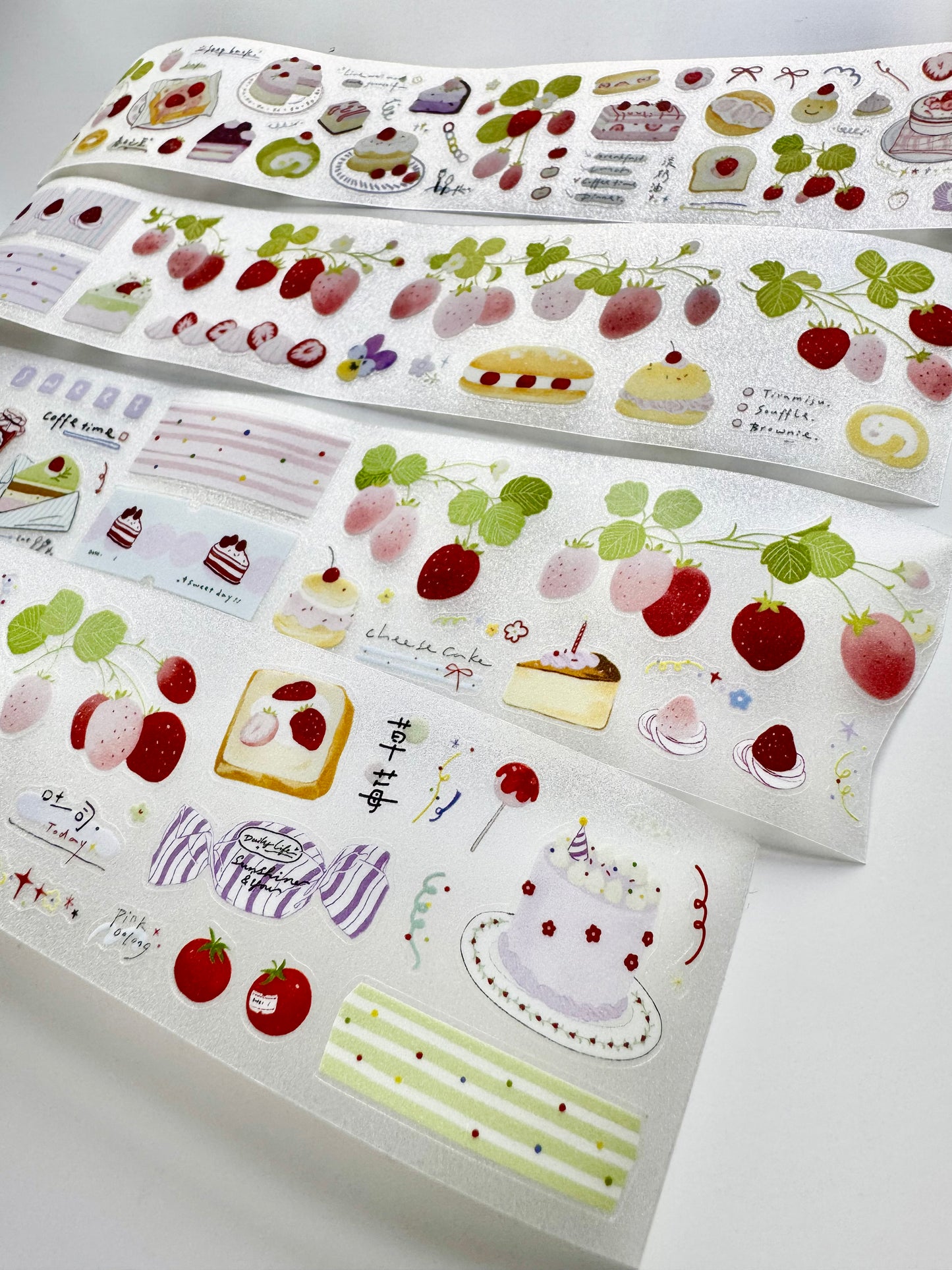 NEW! Wild Berry - Strawberry Cake | Kiss-cut | 4.5cm glitter PET Tape | Release Paper | 5.4M