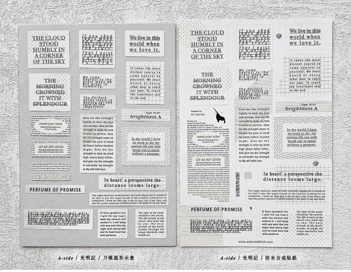 Asteroid B-610- To Brighten Your Life| 2 Sheets | Sticker