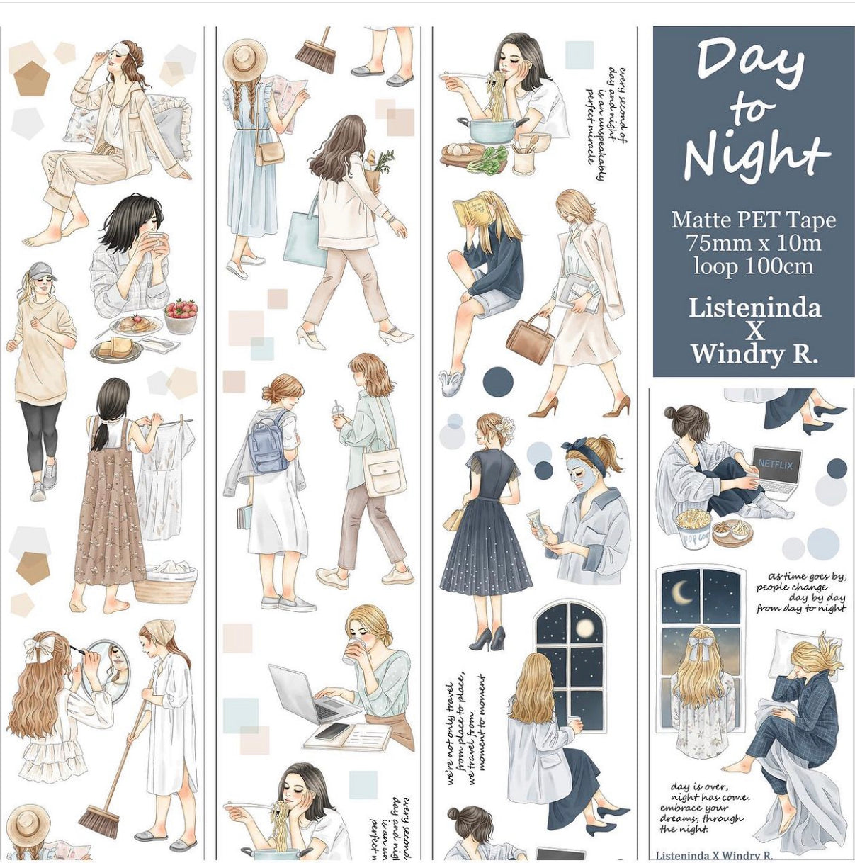 Windry Ramadhina X Listeninda - Day To Night | 7.5cm PET | Release Paper at q