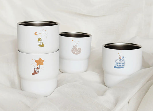 NEW! Nove Production - Little Ordinary People | 8oz Stainless Steel Cups with Lid | Journaling Accessories | Desk Decor
