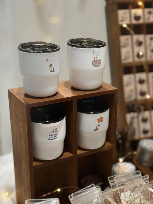 NEW! Nove Production - Little Ordinary People | 8oz Stainless Steel Cups with Lid | Journaling Accessories | Desk Decor