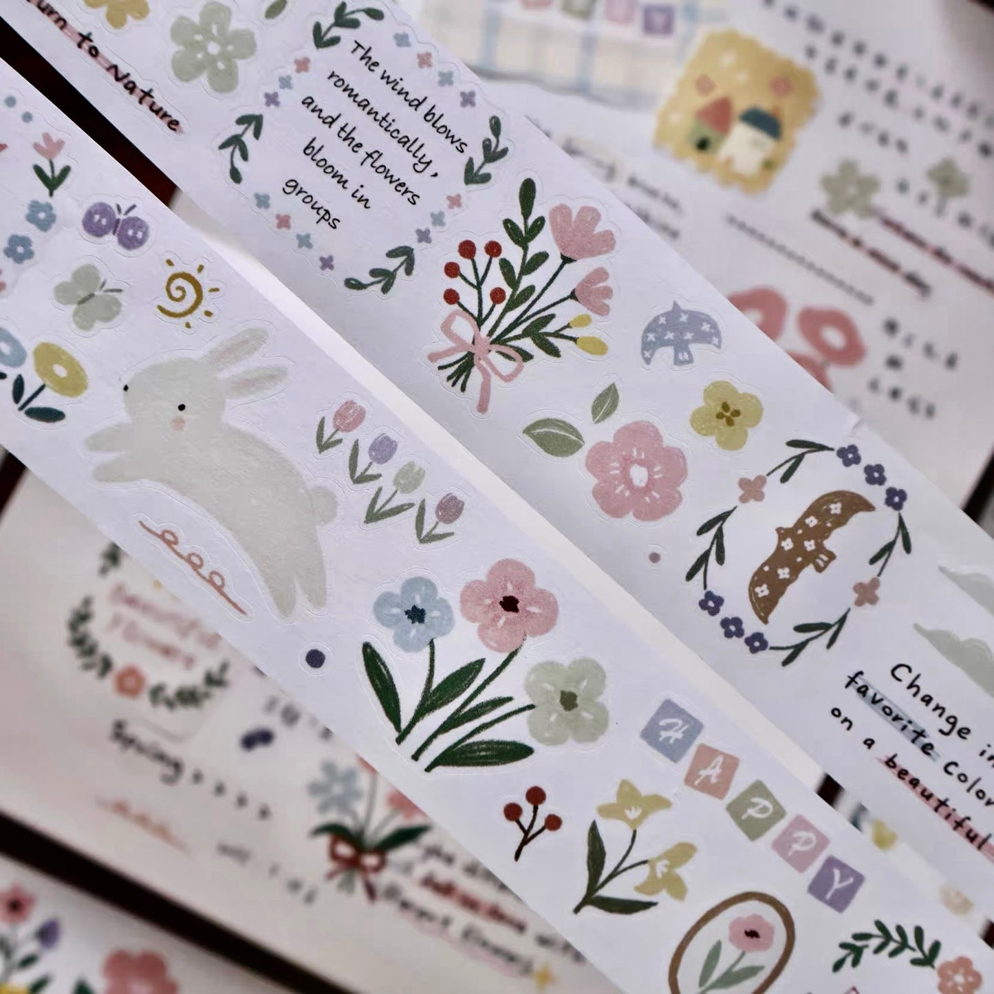 NEW! Yier Studio - Rabbit Flower Story | Kiss-cut | 3.5cm Tape | Release Paper | 5M