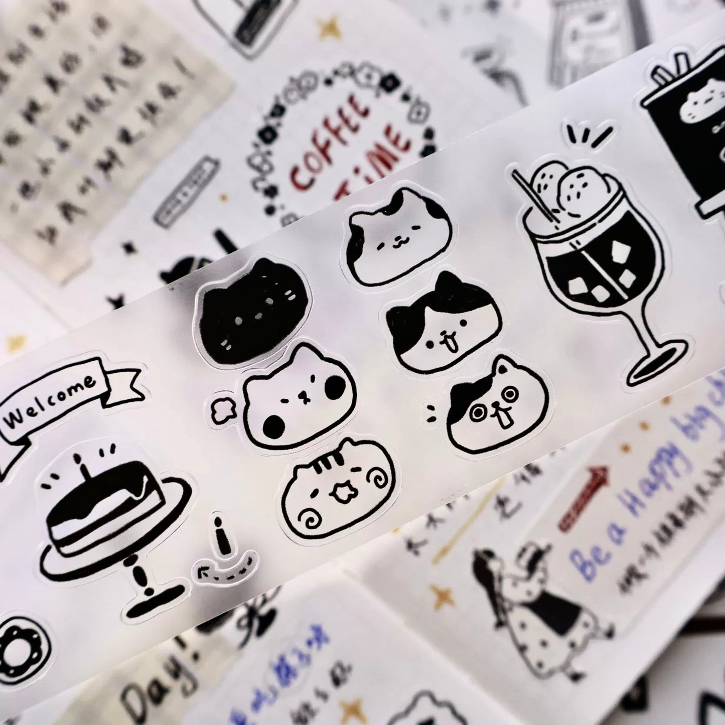 NEW! Yier Studio - Cat Café Daily Life | Kiss-cut | 4.5cm Tape | Release Paper | 5M