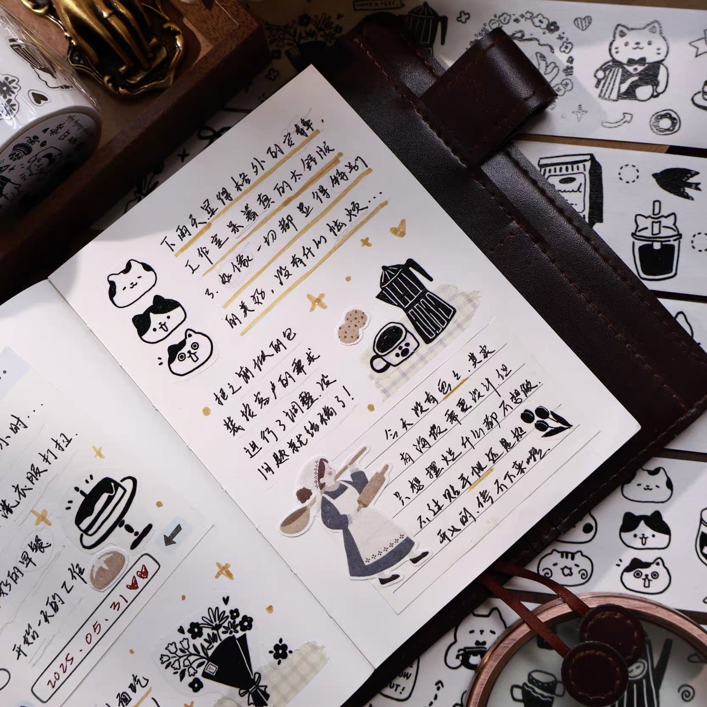 NEW! Yier Studio - Cat Café Daily Life | Kiss-cut | 4.5cm Tape | Release Paper | 5M