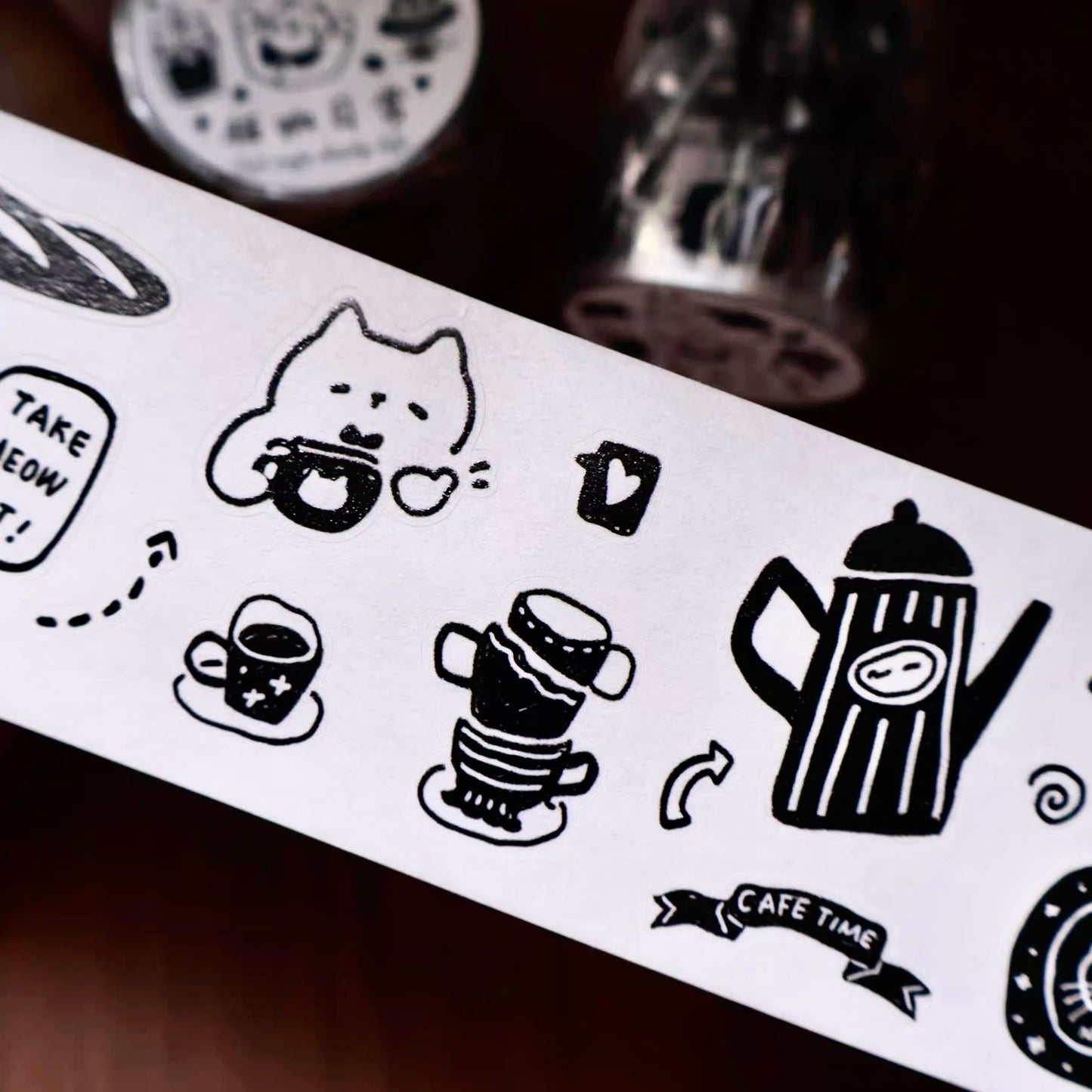 NEW! Yier Studio - Cat Café Daily Life | Kiss-cut | 4.5cm Tape | Release Paper | 5M