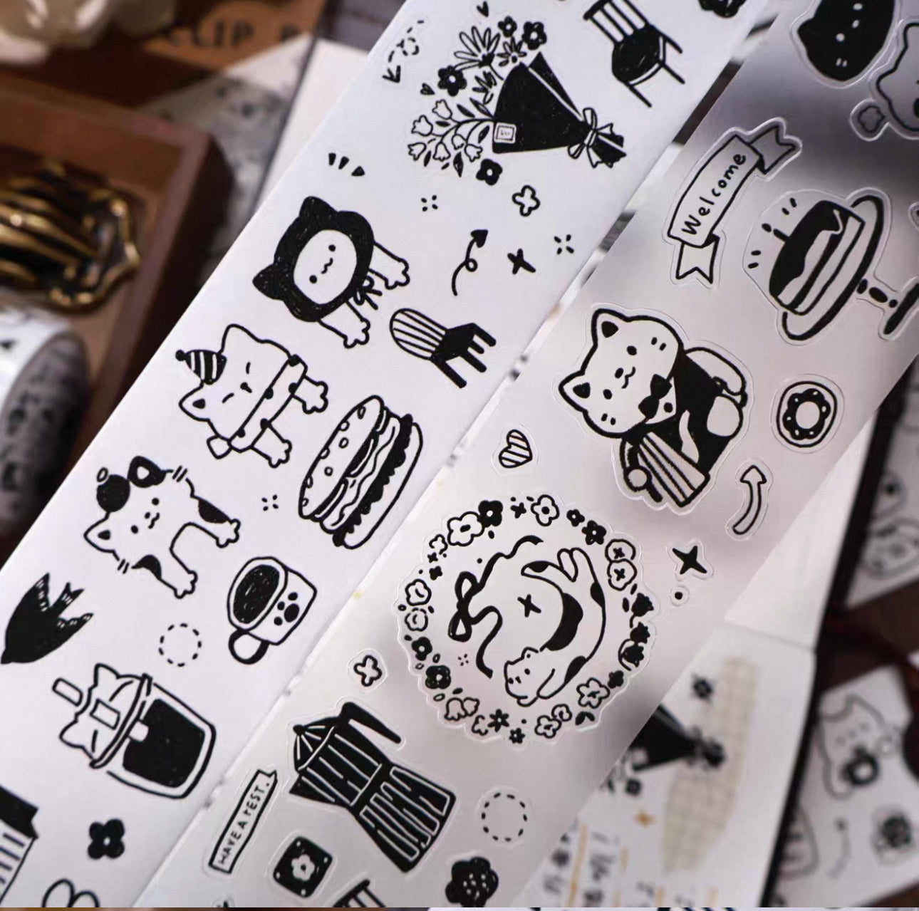 NEW! Yier Studio - Cat Café Daily Life | Kiss-cut | 4.5cm Tape | Release Paper | 5M