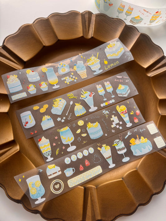 NEW! Yier Studio - Sea Salt Lemon | Kiss-cut | 4.5cm glitter PET Tape |  Release Paper | 4M