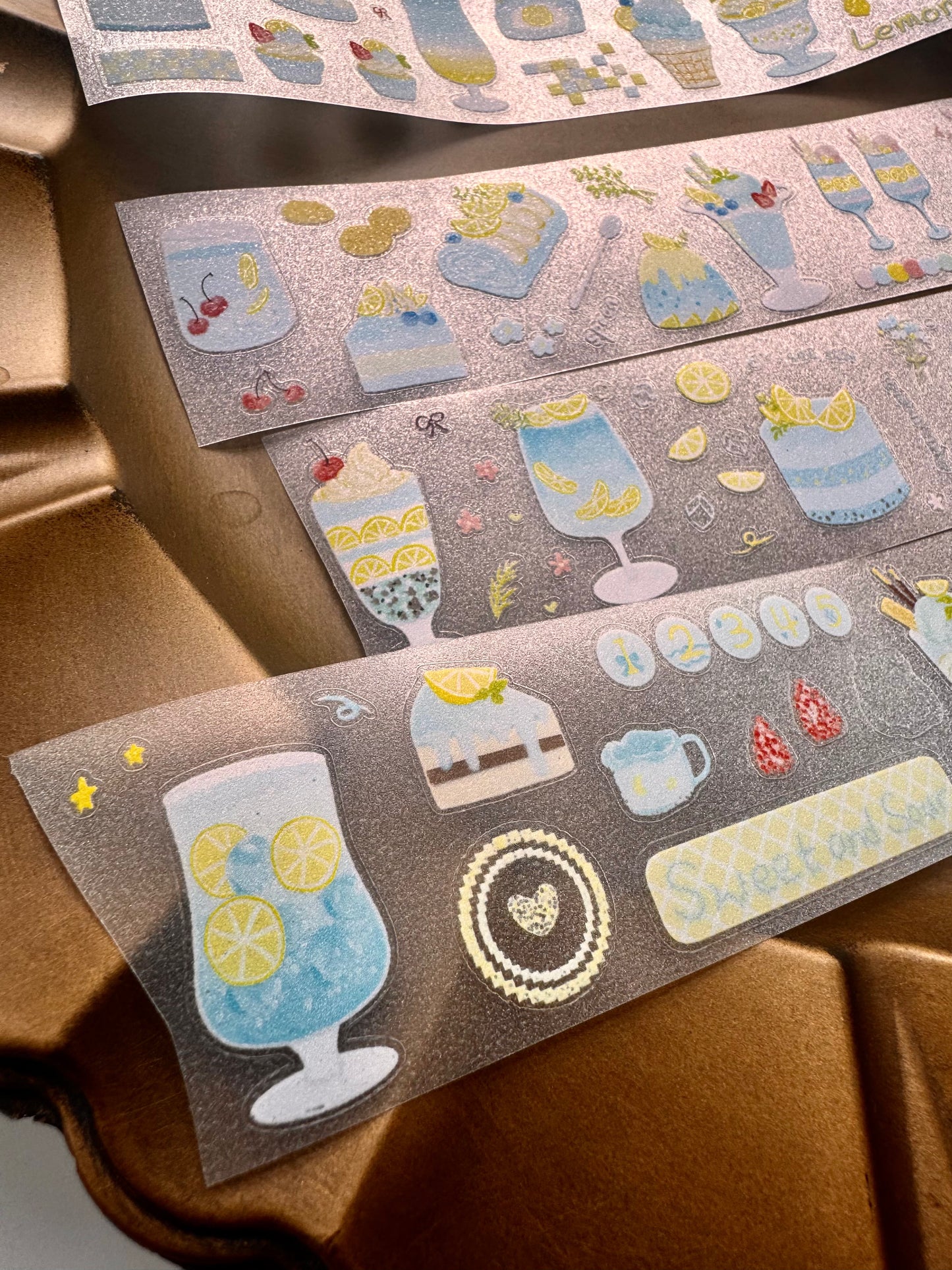 NEW! Yier Studio - Sea Salt Lemon | Kiss-cut | 4.5cm glitter PET Tape | Release Paper | 4M