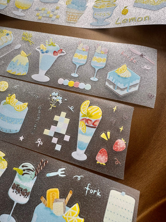 NEW! Yier Studio - Sea Salt Lemon | Kiss-cut | 4.5cm glitter PET Tape |  Release Paper | 4M