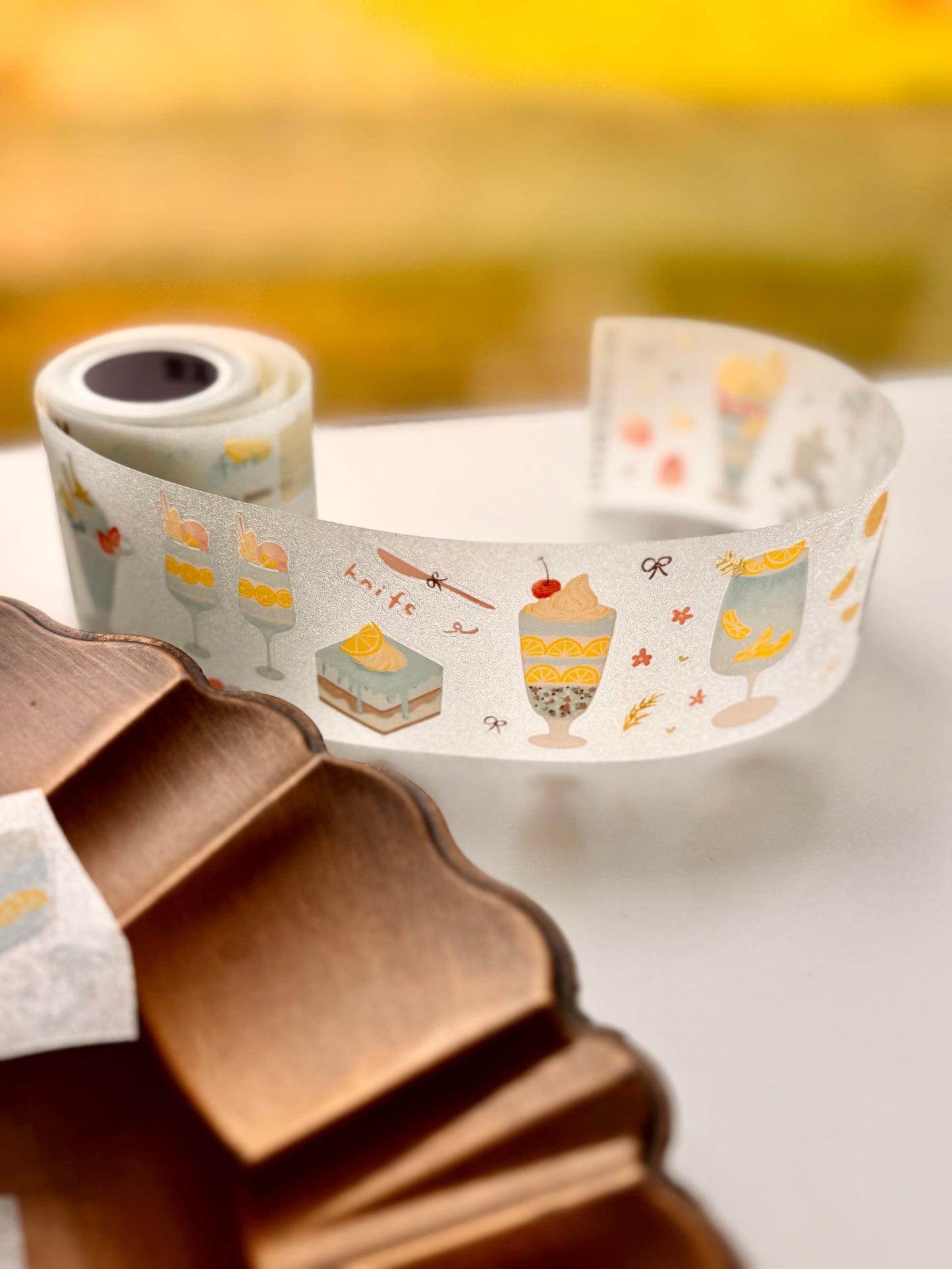 NEW! Yier Studio - Sea Salt Lemon | Kiss-cut | 4.5cm glitter PET Tape | Release Paper | 4M