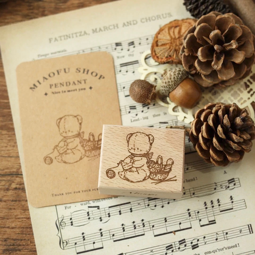 RESTOCK SOON! Miao Fu Studio - Vintage Sewing Bear | 12pcs Stamp Set (ETA 07/07)