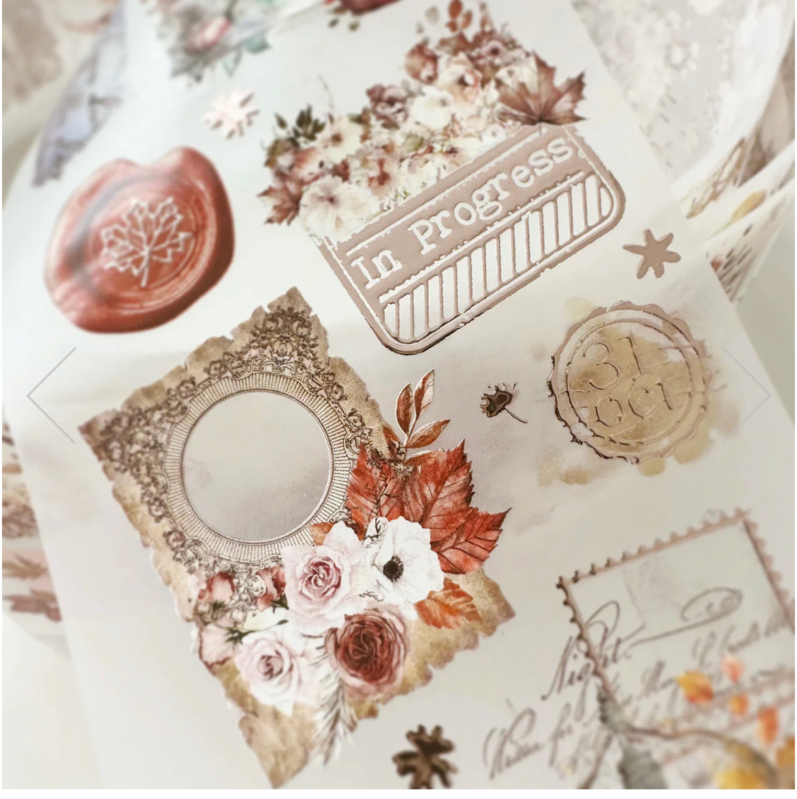 Journal Pages - Falling For Fall | Rose Gold Foil | 7.5cm PET Tape | Release Paper