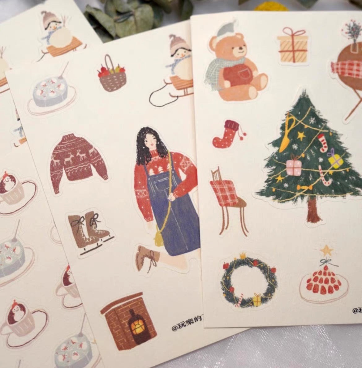 Wongyuanle - Holiday | Die Cut | 4 Sheets Sticker
