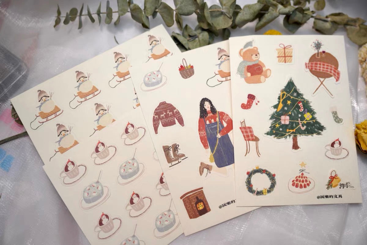 Wongyuanle - Holiday | Die Cut | 4 Sheets Sticker
