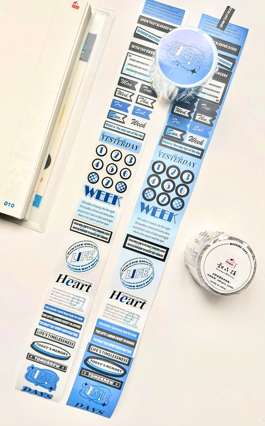 TPZ - Blue | 4cm Kiss- cut Sticker Tape | Release Paper | 5M