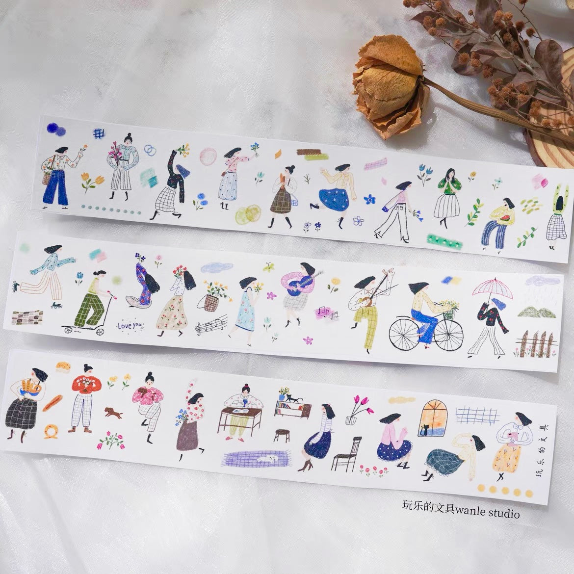 NEW Wongyuanle Vol.6 - Mini Girl | 5cm Washi Tape | Release Paper