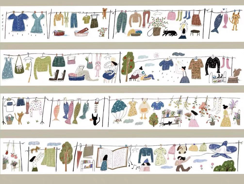 NEW Wongyuanle Vol.6 - Hangers | 4cm Washi Tape | Release Paper