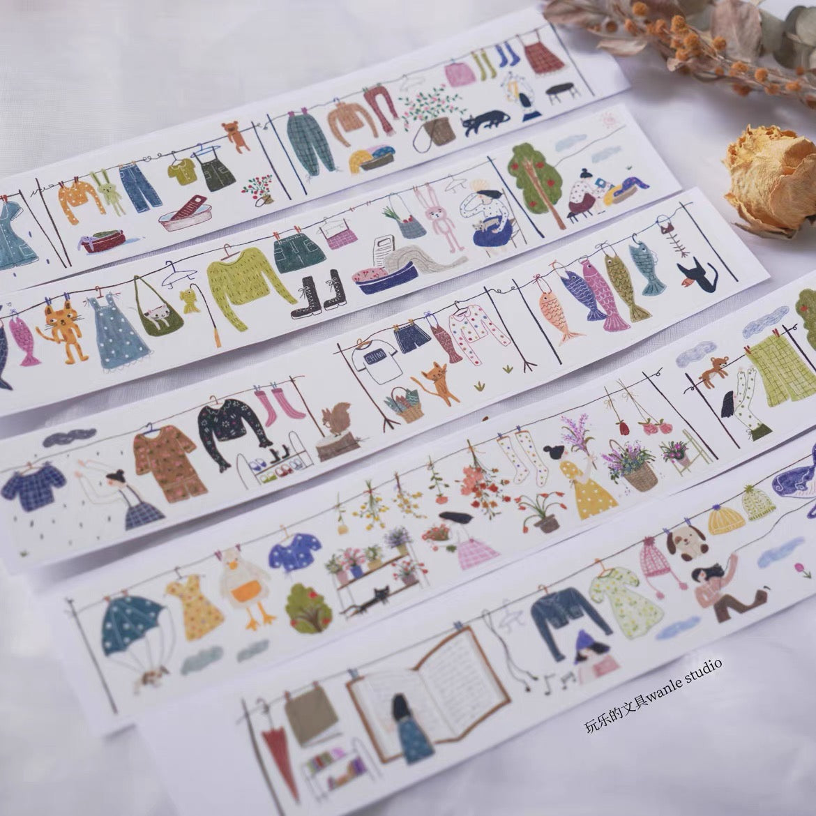 NEW Wongyuanle Vol.6 - Hangers | 4cm Washi Tape | Release Paper
