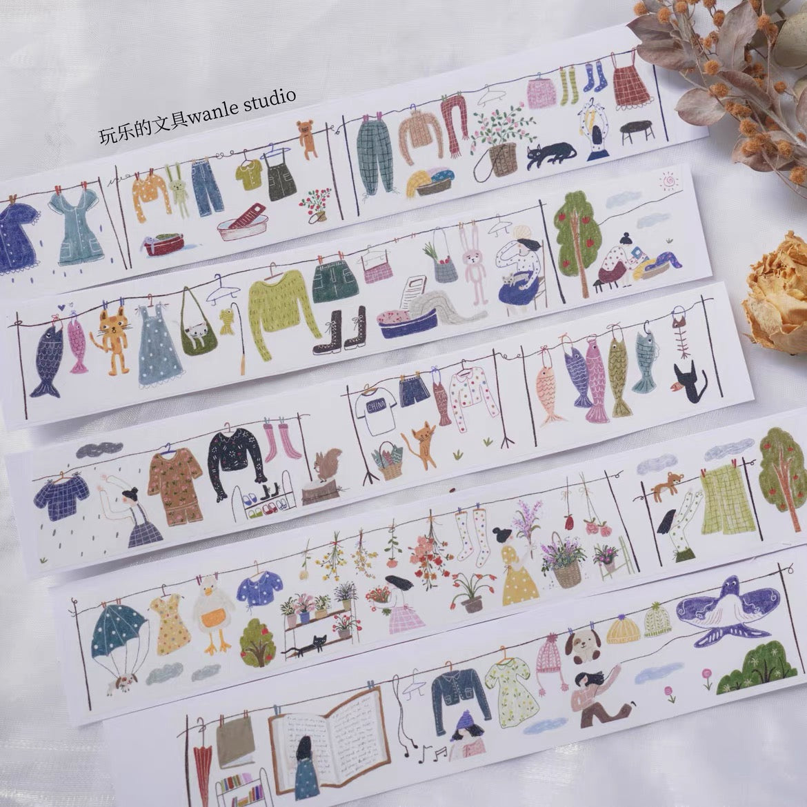 NEW Wongyuanle Vol.6 - Hangers | 4cm Washi Tape | Release Paper