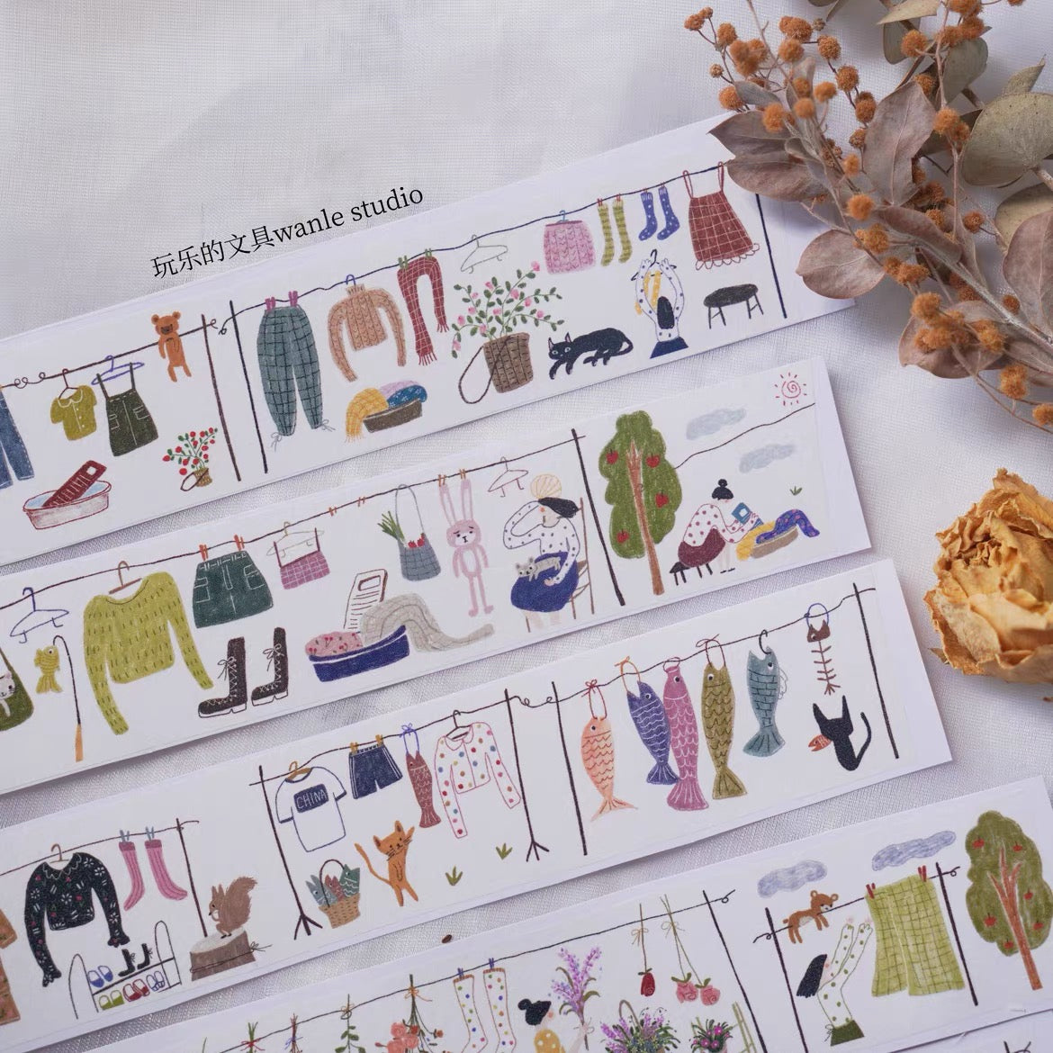 NEW Wongyuanle Vol.6 - Hangers | 4cm Washi Tape | Release Paper