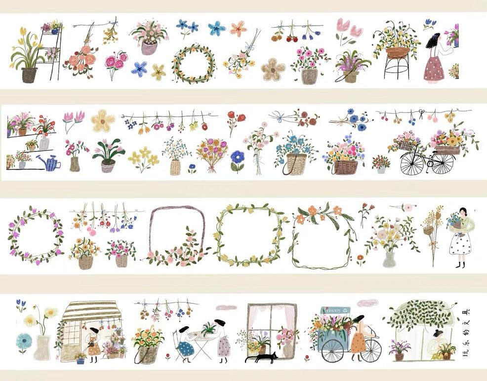 NEW Wongyuanle Vol.6 - About Flower | 4cm PET Tape | Release Paper