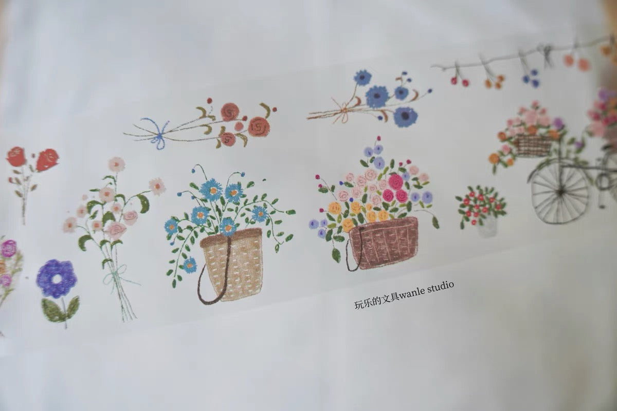 NEW Wongyuanle Vol.6 - About Flower | 4cm PET Tape | Release Paper