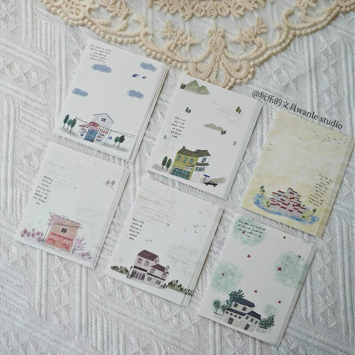 Wongyuanle - House | 30pcs Memo Pad | Ephemera Paper