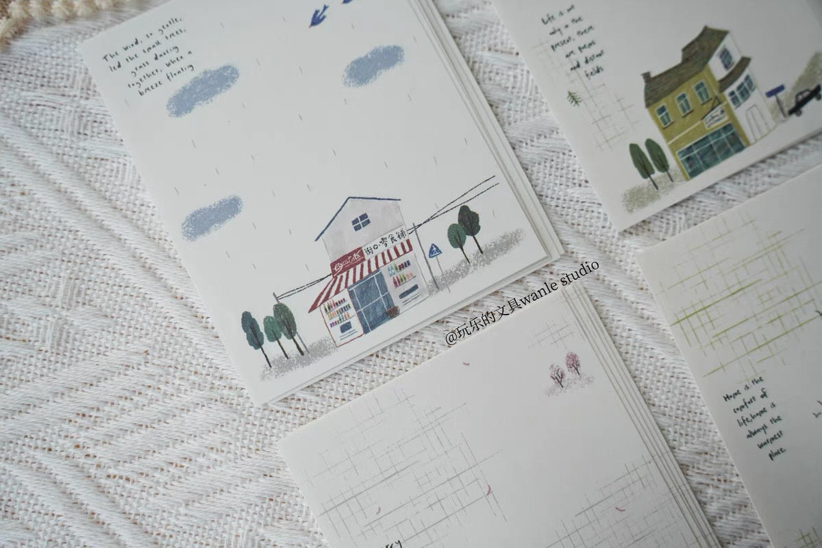 Wongyuanle - House | 30pcs Memo Pad | Ephemera Paper