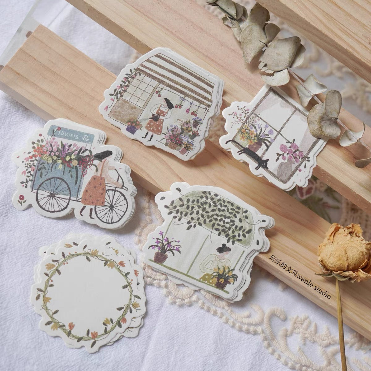 NEW Wongyuanle - Vol.6 About Flower | 30pcs Memo Pad | Ephemera Paper