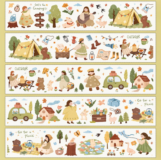 NEW! Yier Studio - Outing | Kiss-cut | 5cm PET Tape | Paper Tape | Release Paper | 5M