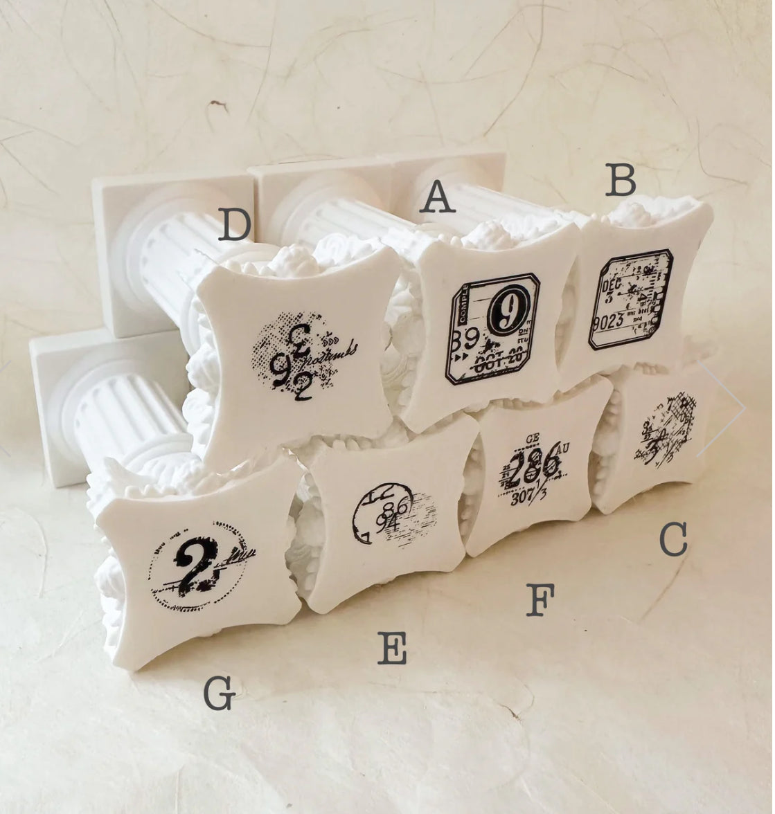 (LIMITED EDITION) Journal Pages - Roman Column | Handle Rubber Stamp Set