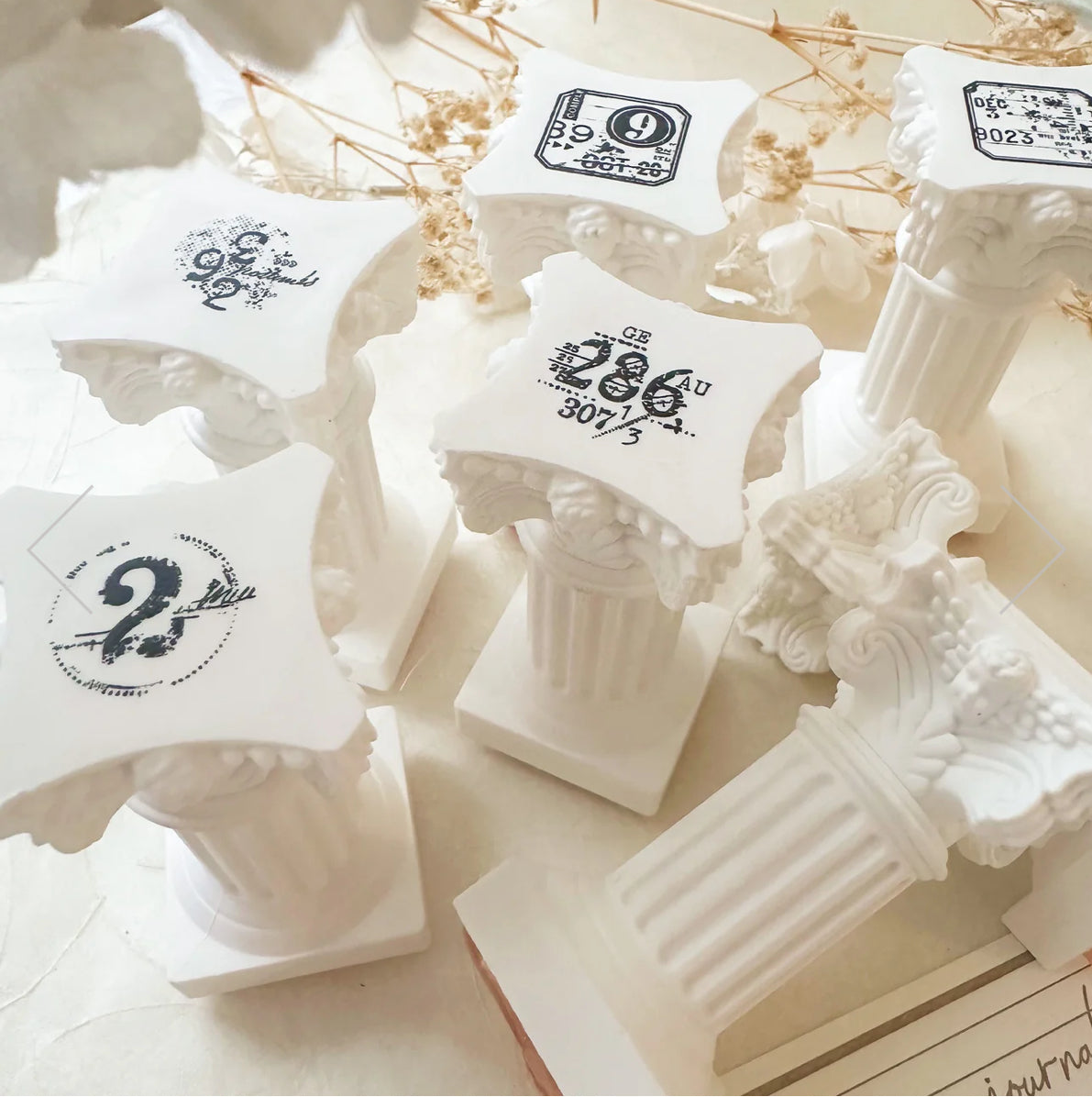 (LIMITED EDITION) Journal Pages - Roman Column | Handle Rubber Stamp Set