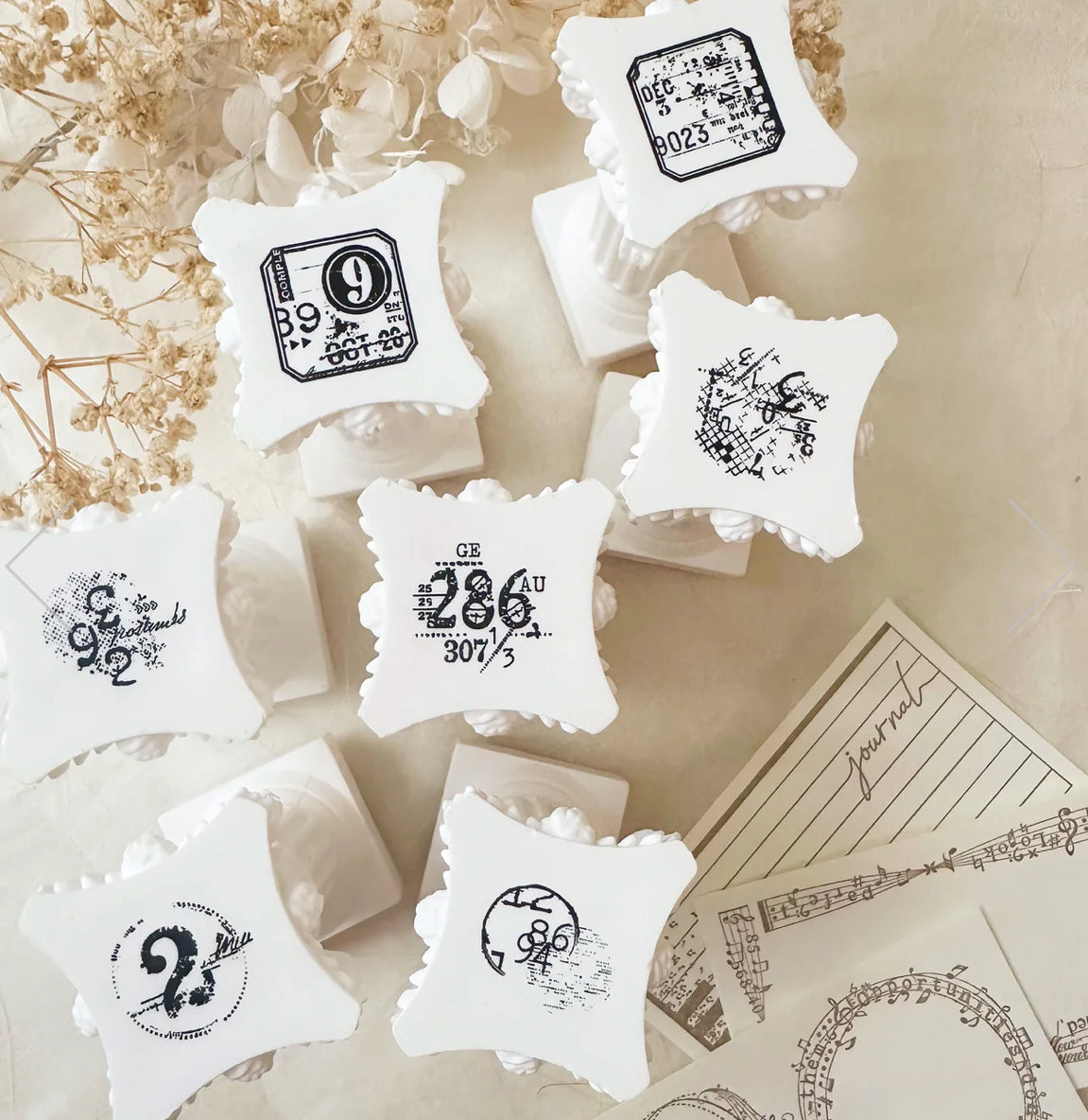 (LIMITED EDITION) Journal Pages - Roman Column | Handle Rubber Stamp Set