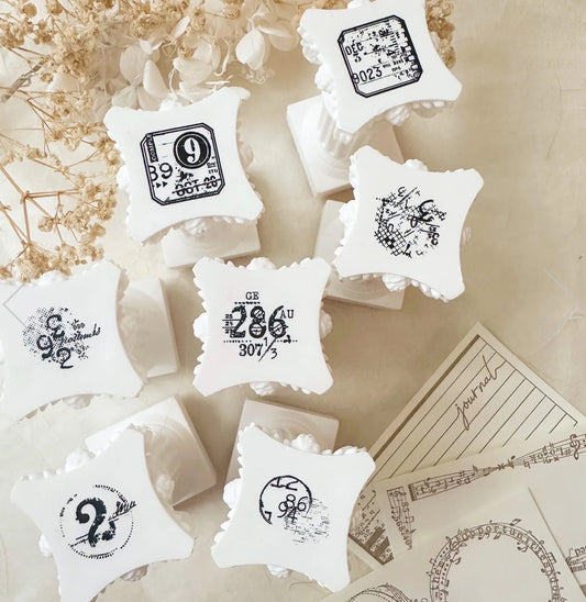 (LIMITED EDITION) Journal Pages - Roman Column | Handle Rubber Stamp Set
