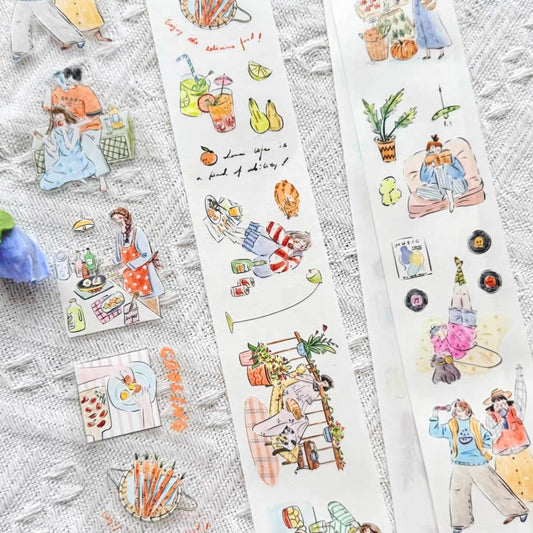 NEW! Lynn Illustration - Home Diary | Kiss-cut | 5cm Tape | Release Paper | 5M