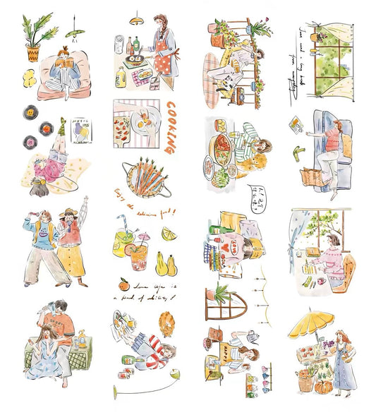 NEW! Lynn Illustration - Home Diary | Kiss-cut | 5cm Tape | Release Paper | 5M