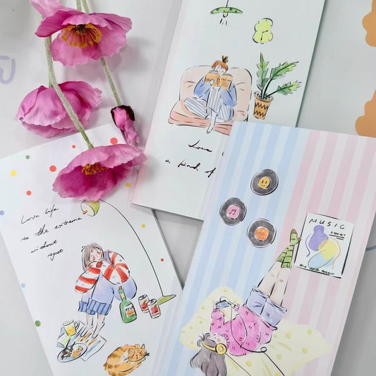 NEW! Lynn Illustration | 48p Traveler's Note Book | Standard Size | TN Refill | Journaling Accessories
