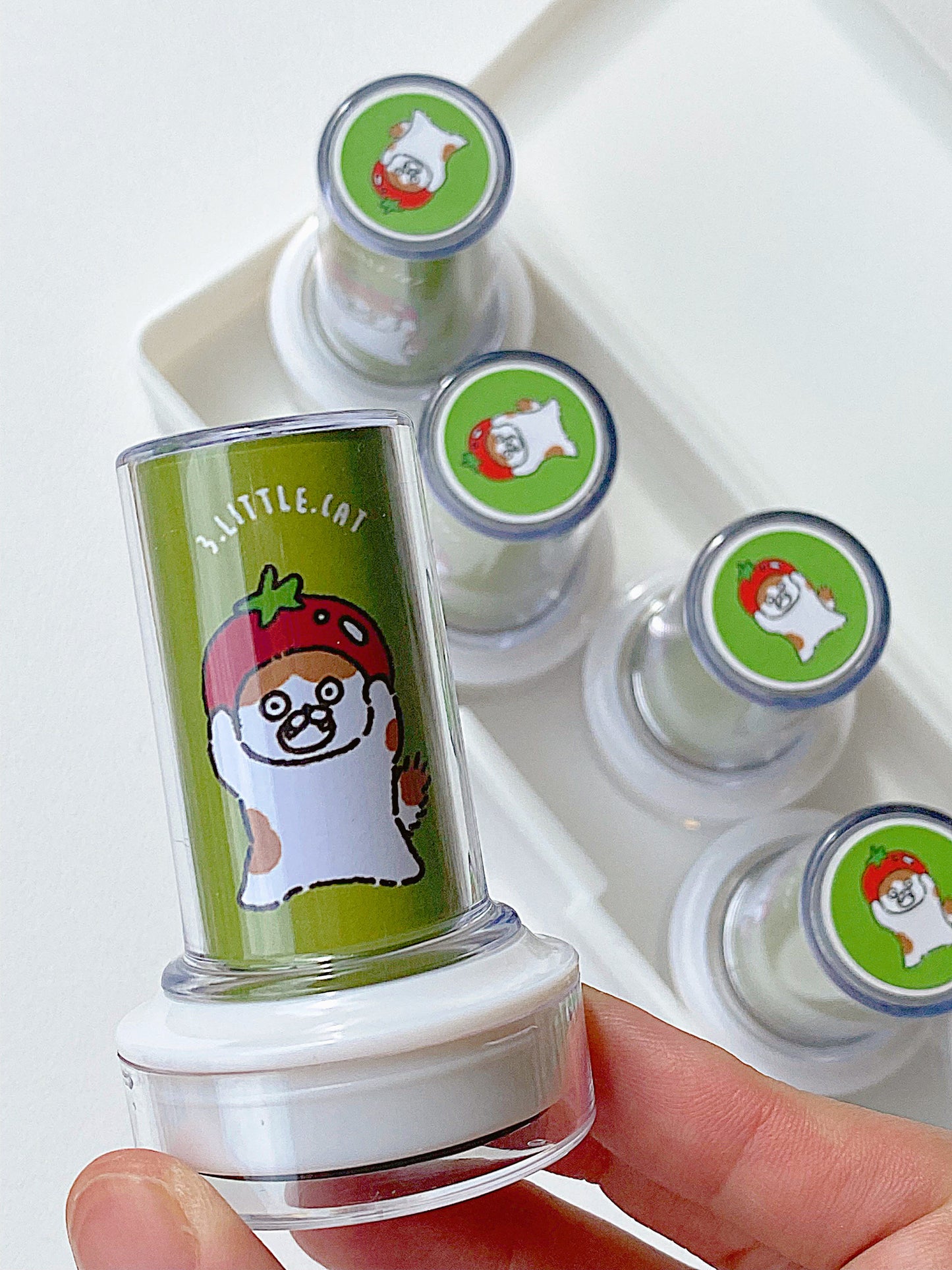 NEW! 3 Little Cat - Light-sensitive Stamp | With Black Ink Refill | Rubber Stamp