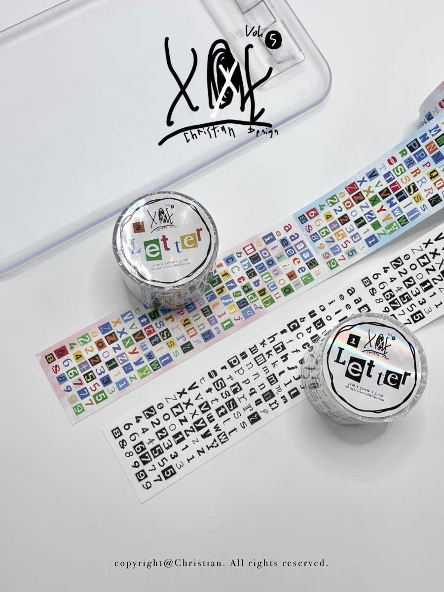 Christian - Letter | 4cm Die Cut | Synthetic Paper PET Tape | Release Paper