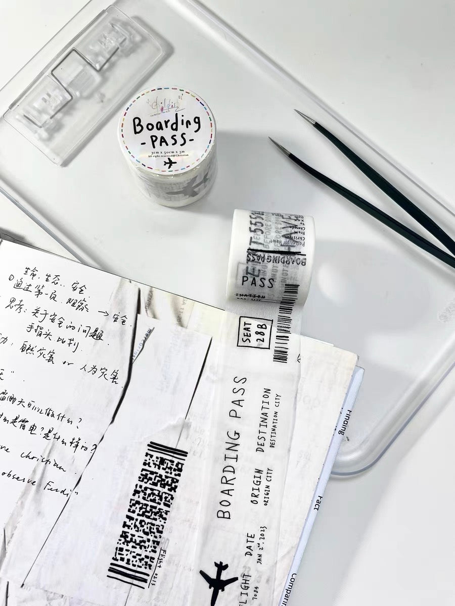 Christian - Boarding Pass | 3cm Washi Tape | 5M | NO Release Paper