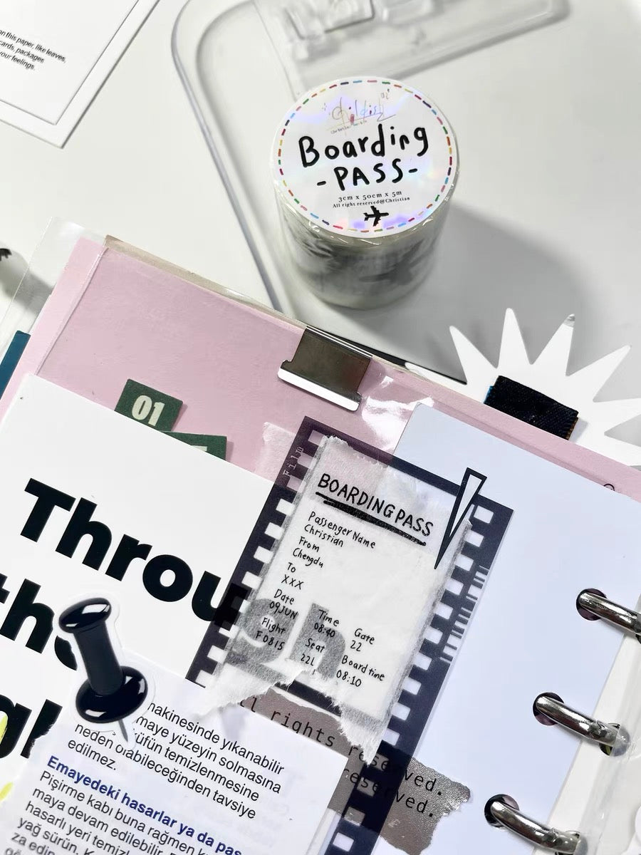 Christian - Boarding Pass | 3cm Washi Tape | 5M | NO Release Paper