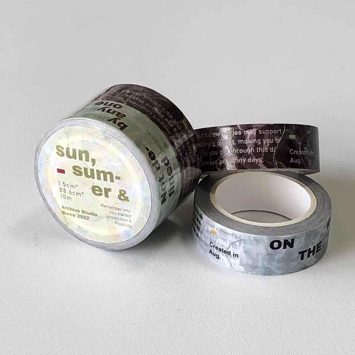 Archive Studio - Wave | 1.5cm Washi Tape | 2 Rolls Set | Basic | NO Release Paper