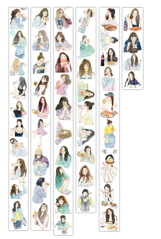 NEW! DingDing - No.57 Foodie Girls | Kiss-cut | 5.5cm Tape | Release Paper | 10M