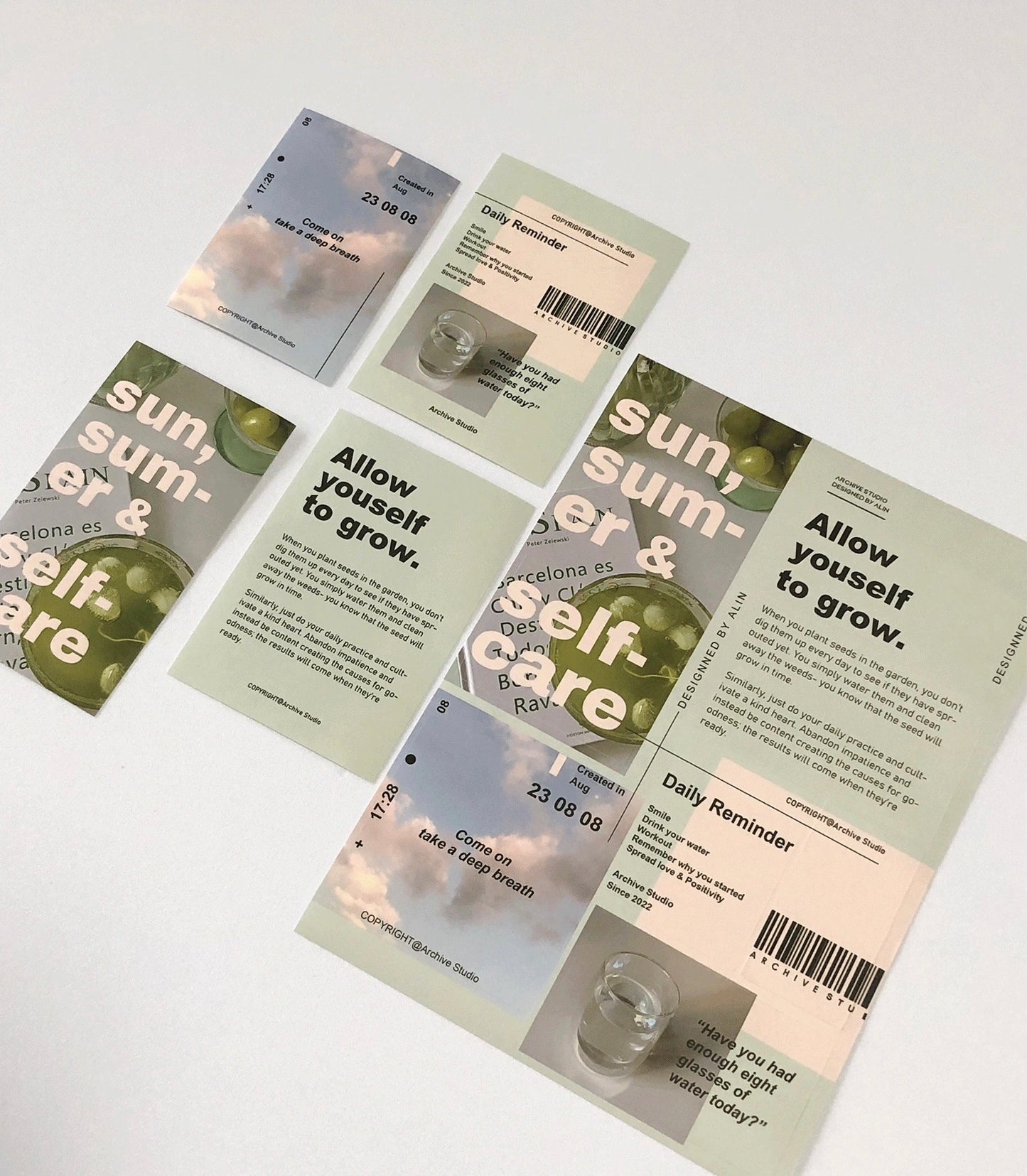 Archive Studio - Self-Care | 14pcs Deco Pack | Ephemera Paper | Sticker