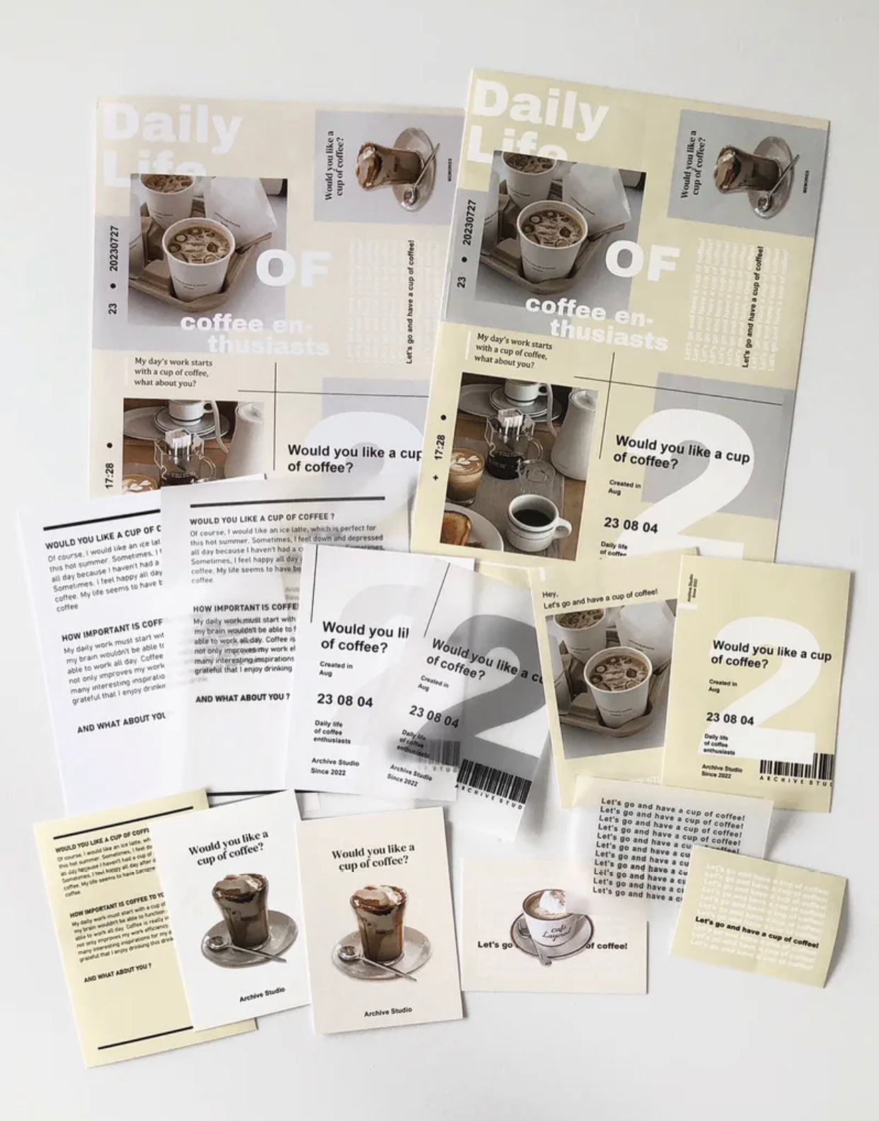 Archive Studio - Coffee Lover | 14pcs Deco Pack | Ephemera Paper | Sticker