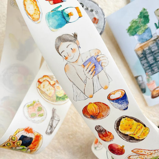 DingDing - No.56 Little Food Moments | Kiss-cut | 5cm Tape | Release Paper | 10M