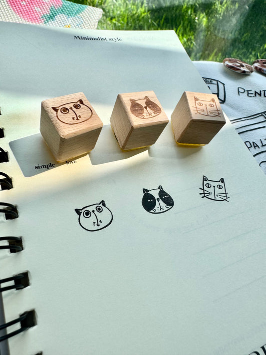 NEW! Shu Studio - Little Meow Collection | 3pcs Rubber Stamp Set