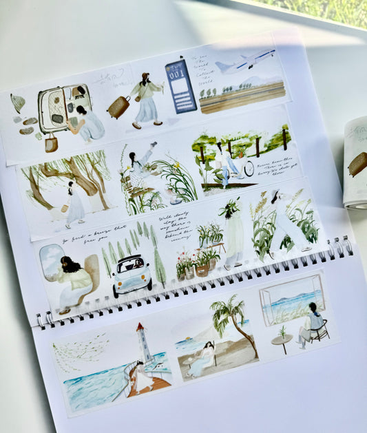 NEW! A Little Studio - Go on a trip | 7cm Tape | Release Paper | 5M