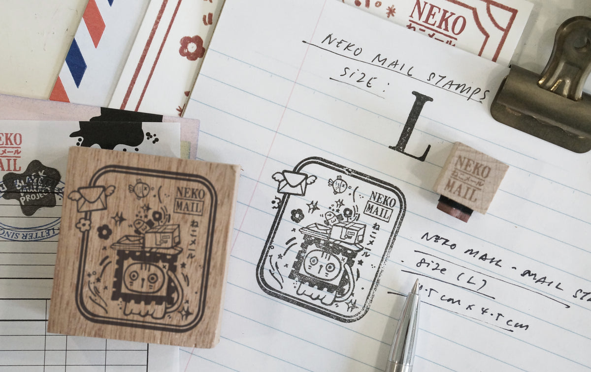 Black Milk Project - Neko Mail Large | 4.5cm Rubber Stamps
