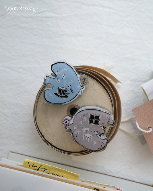 NEW! Kurukynki - Nonchalant | Birds | Acrylic Resin Clips